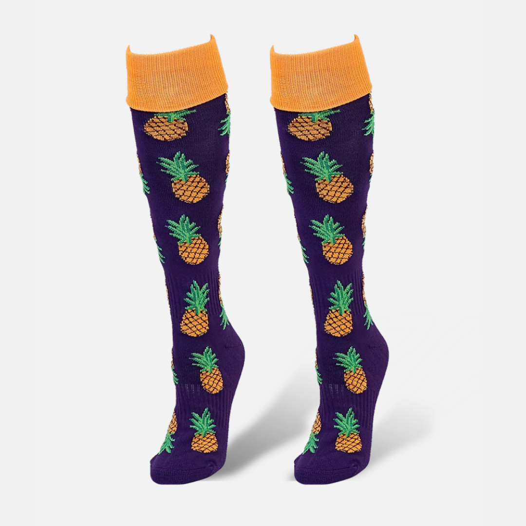 FUNKY SOCKS GRYPHON PINEAPPLES PURPLE ORANGE