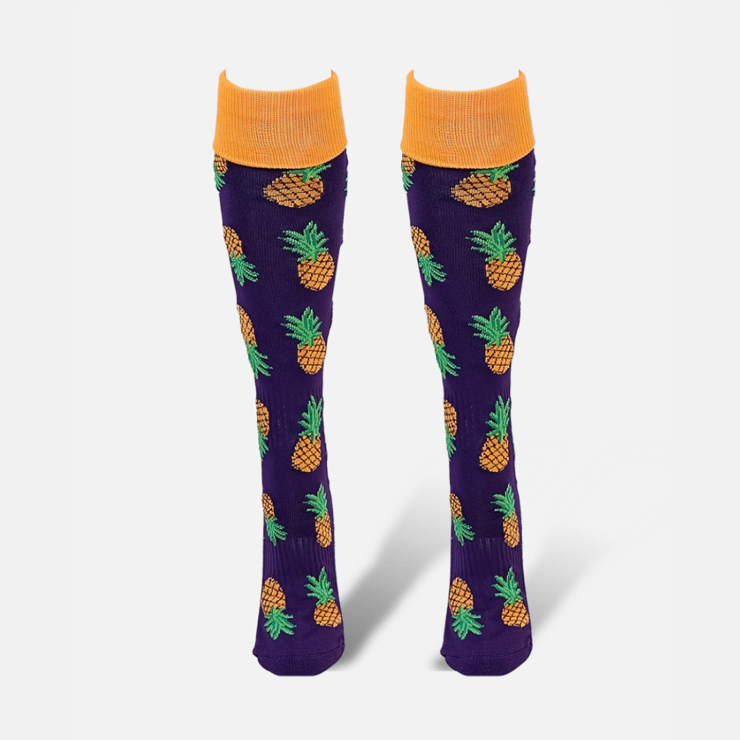 FUNKY SOCKS GRYPHON PINEAPPLES PURPLE ORANGE